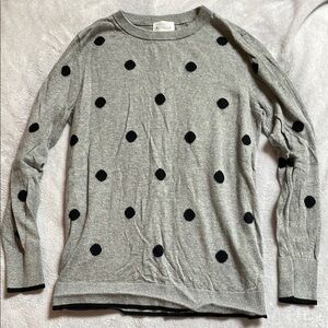 Market & Spruce Gray Polka Dot Sweater